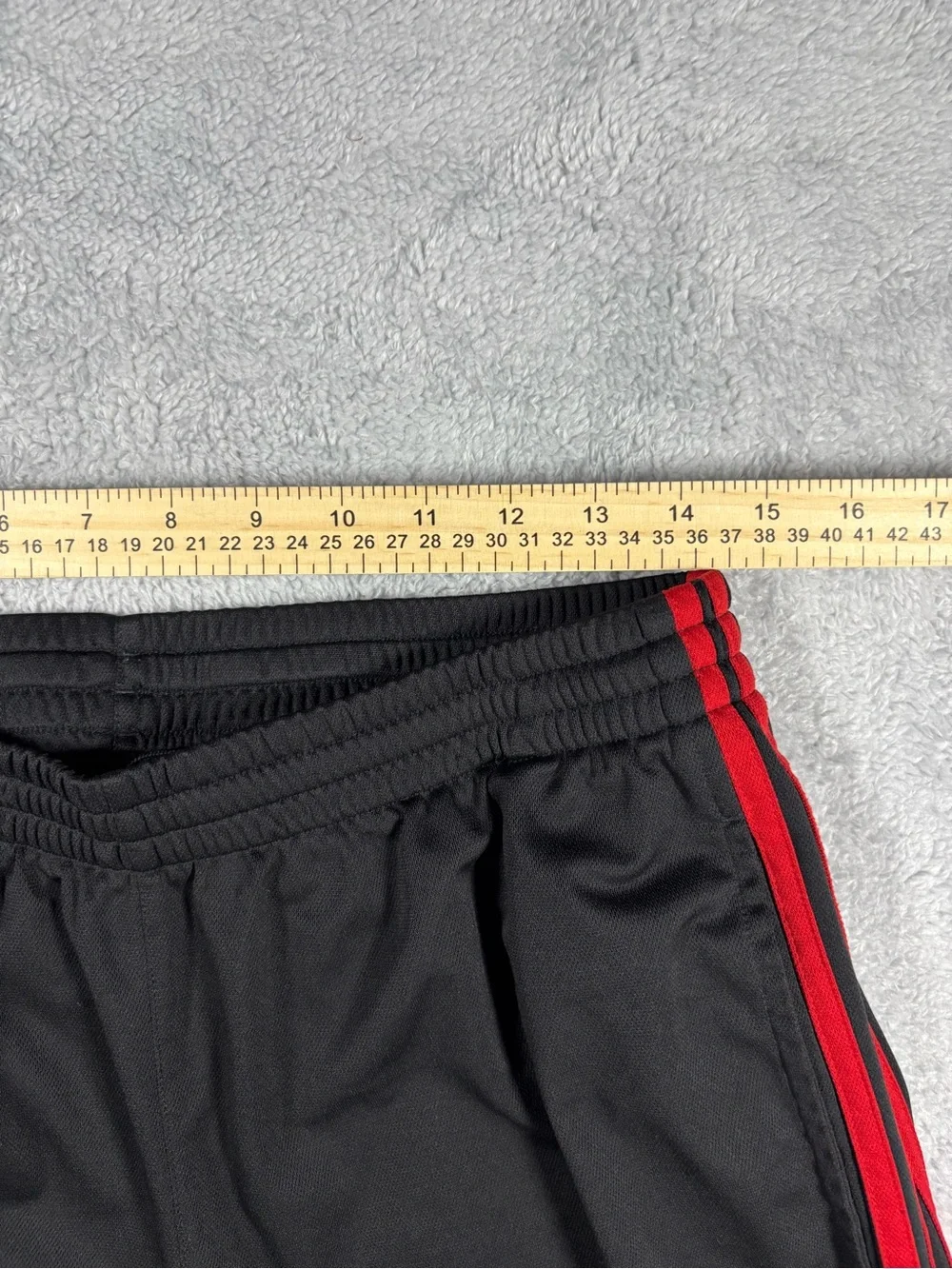 adidas Black Track Pants with Red Stripes